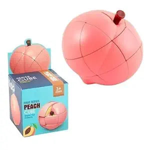 Peach Shaped Magic Speed Cube | 3x3 | Stress Relief Toys for Adults & Children | Educational Creative Puzzle Toys Gifts for Kids | Age 3 +
