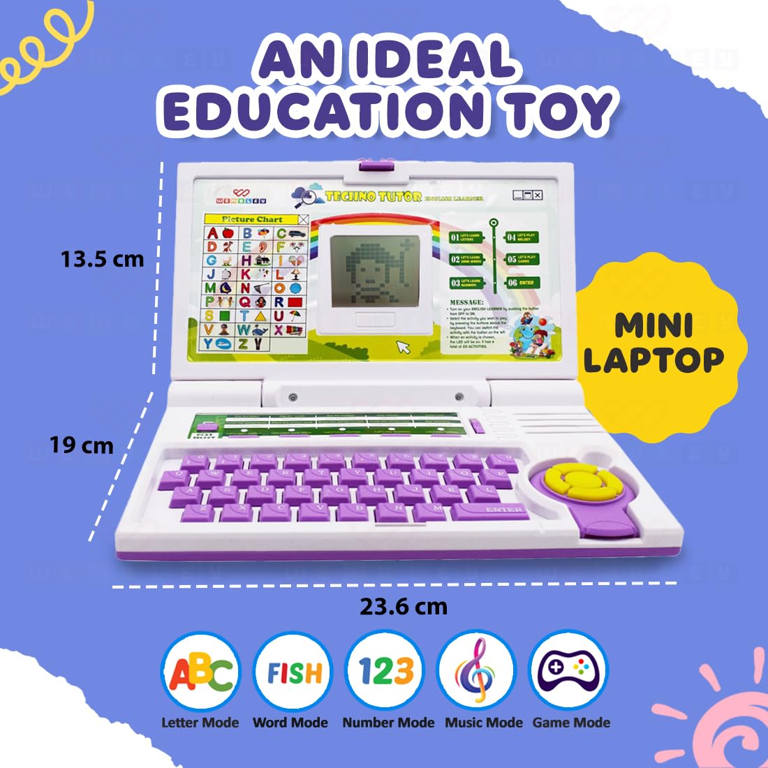 Laptop Computer | Educational Kids Toys | 2-5 Years | 20 Fun Activity Learning Toy | Learn Letter, Words, Mathematics, Games, Music, Logic, Memory Tool