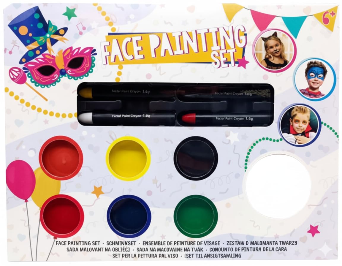 Face Painting Kit | Kids Face and Body Paint Kit | Non-Toxic | Tattoo for Parties, Face paint, Halloween Makeup