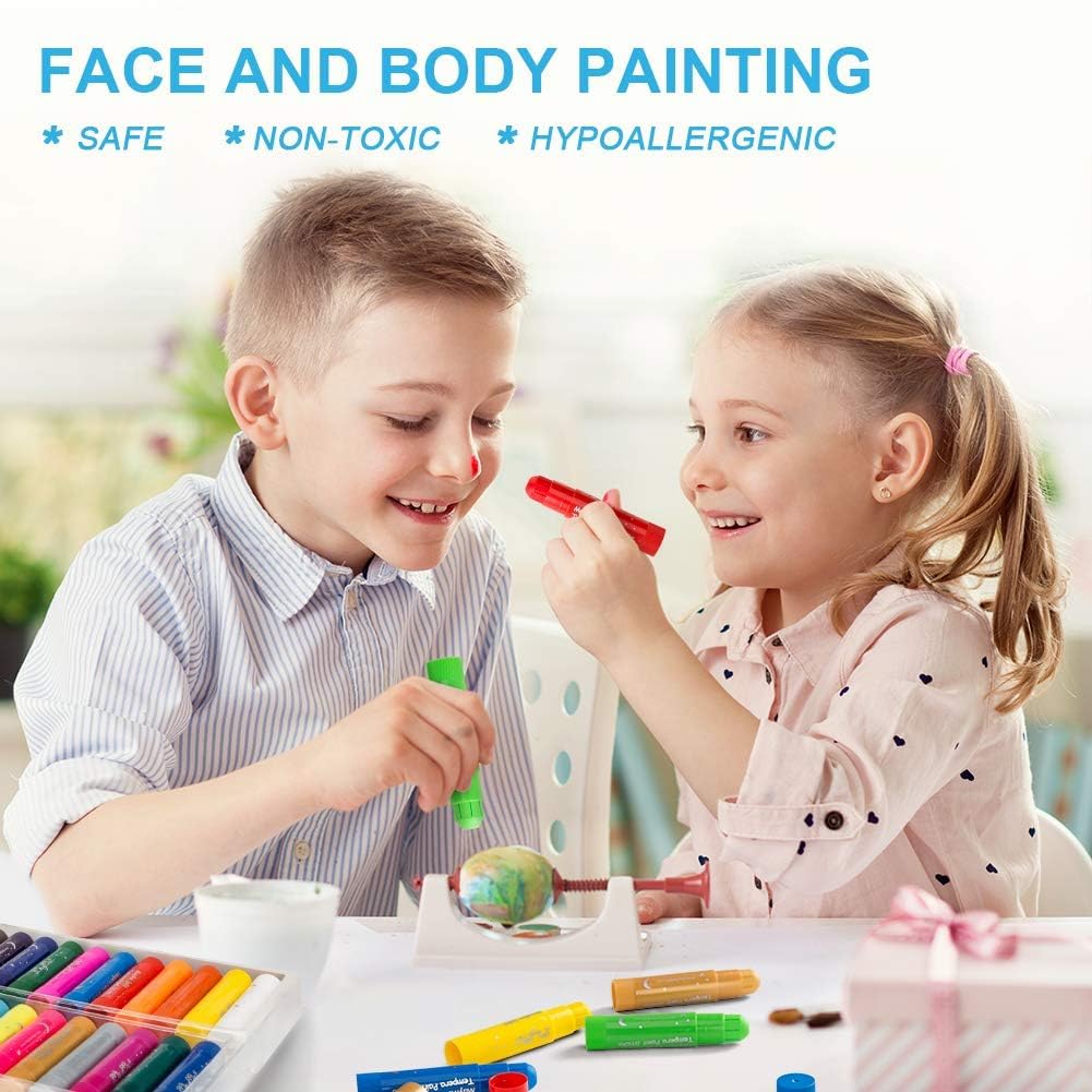 Solid Paint Sticks For Kids | 12 Washable Colours | Quick-Dry | Rotating Crayons | Non-Toxic & Allergen-Free | No Brush Or Water Needed