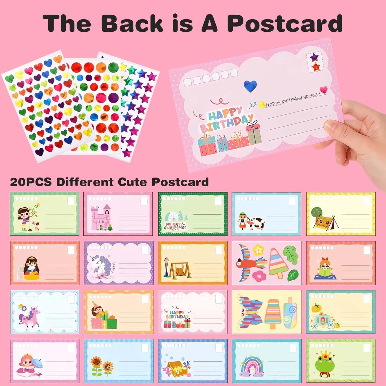 Rainbow Scratch Paper Art Painting Kit for Kids Squeeze Dot Magic DIY Postcard Activity Set, Squeegee Creative Gifts for Girls and Boys