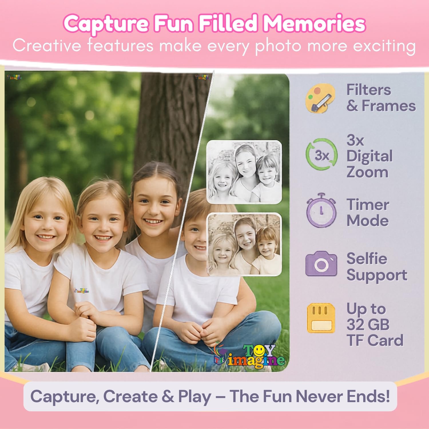 Kids Digital Camera | 4.8 MP Photos & 1080p Video | 2" Screen | USB Rechargeable | Portable Fun Mini Toy Camera for Boys & Girls | Age 3โ10 | Educational Birthday Gift (Unicorn) | SD Card Not Included