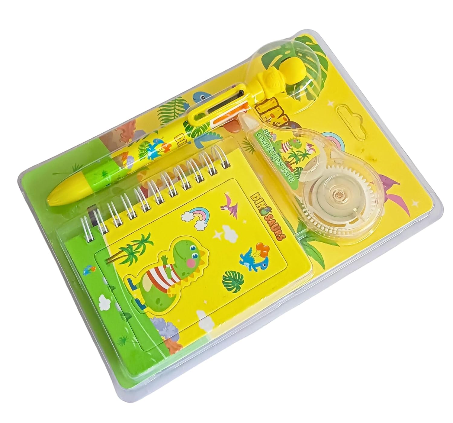 3 In 1 Stationery Set for Children | A7 Diary | 8mm Correction Tape | Retractable Six Colour Ballpoint Pen | Gift Set