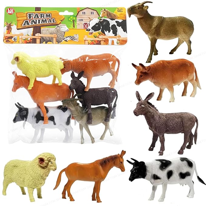 Farm Animal Toy Set for Kids | Realistic Plastic Farm Figures Playset | Pretend Play Toy Set