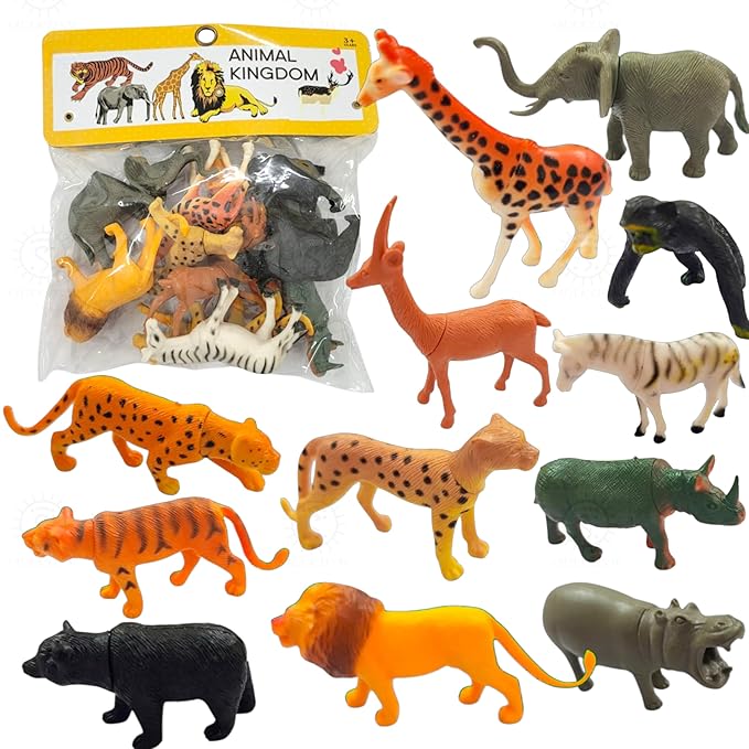 Wild Animal Toy Figures Set for Kids | Pretend Play & Learning Animal Figures