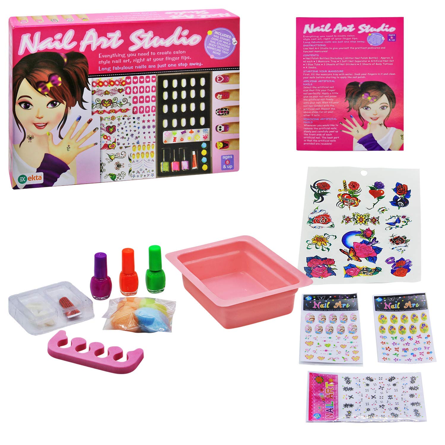 Nail Art Studio | Creative Gifts for Girls | Kids Nail Polish KIT with Accessories