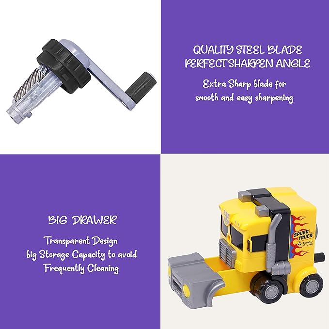 Truck Shape | Pencil Sharpener | Cute Design | Super Point Manual Pencil Sharpener for School | Stationary and Gift for Kids