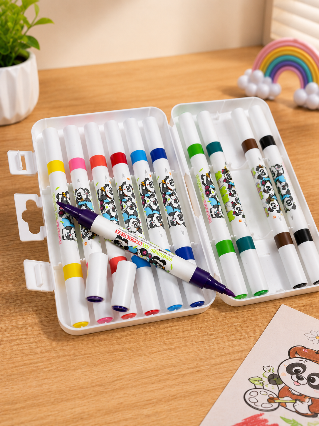 12 Shades Acrylic Markers Paint Pens Set Markers Ideal for Mandala Art Doodling Drawing Sketching, Colouring & Shading Pens for Painting