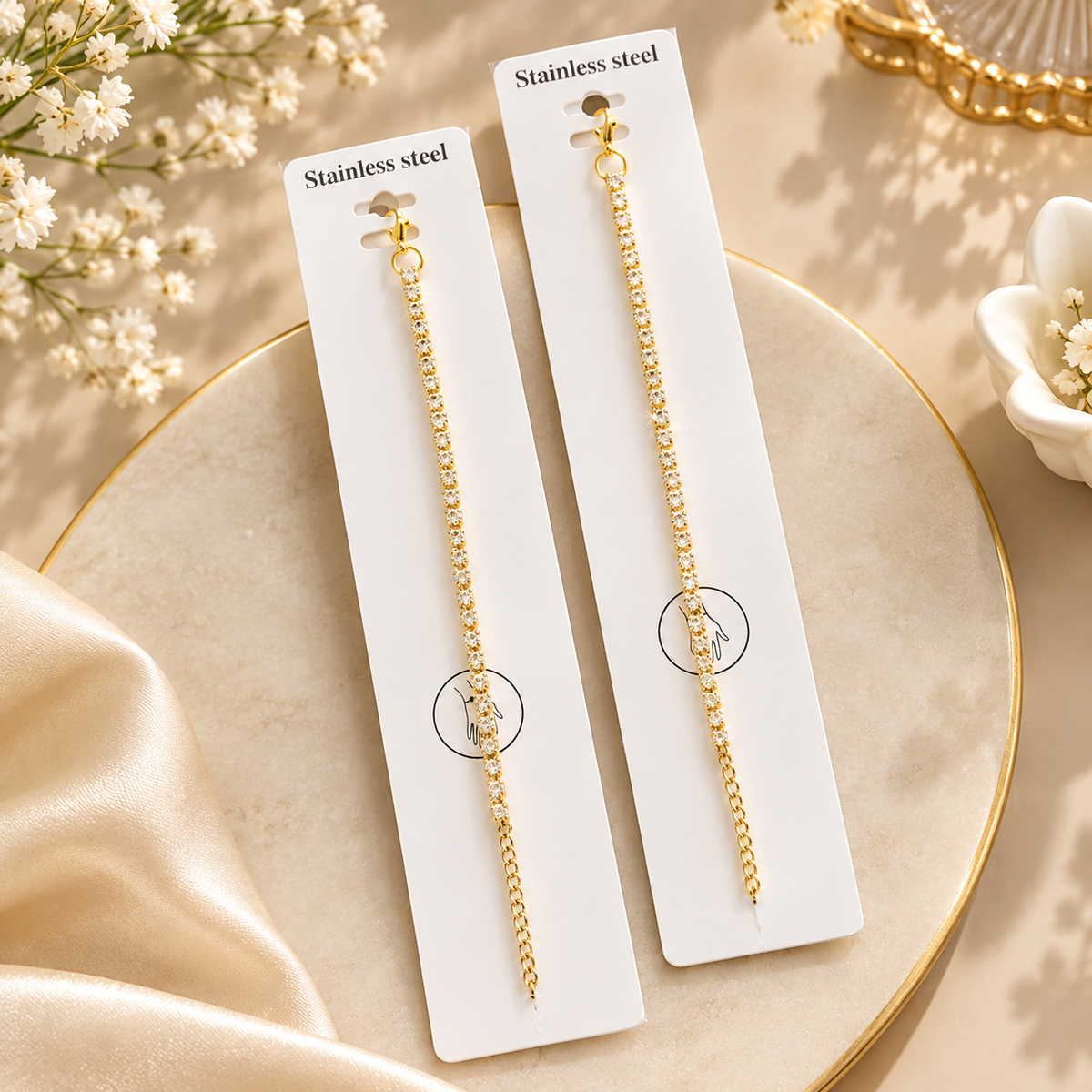 Classic Gold-Tone Sparkling Cubic Zirconia Tennis Bracelet