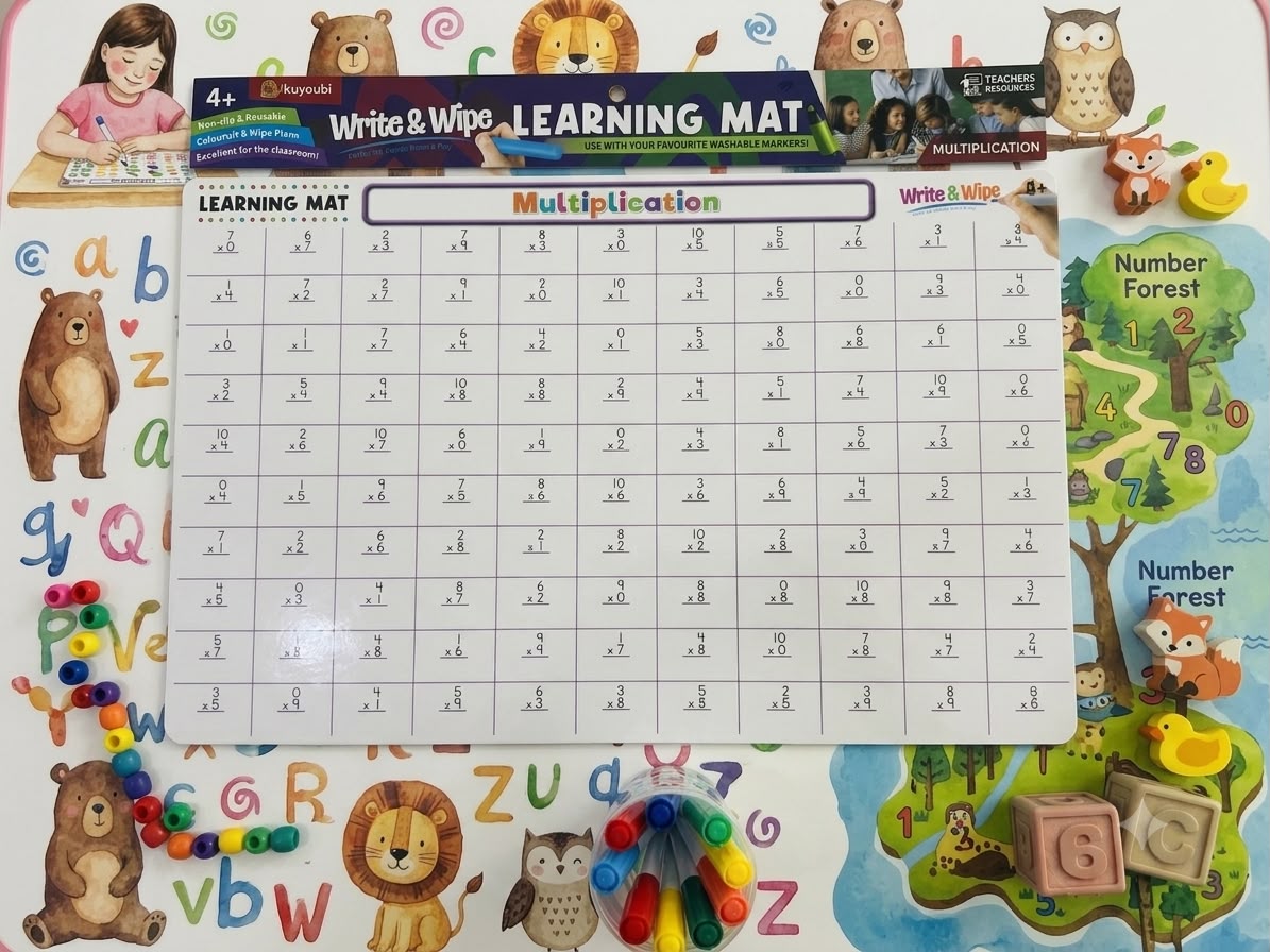 Write and Wipe | Erasable with Cloth | Reusable Sheets | Front and Back | Colourful Attractive for Kids Revision and Activities