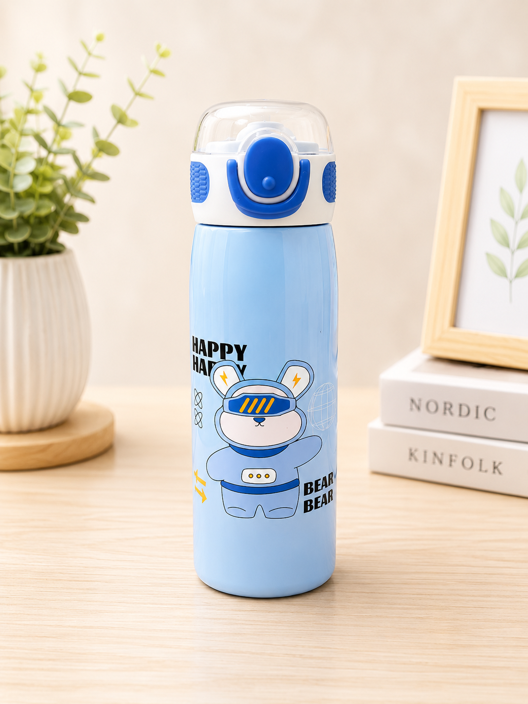 Kids Stainless Steel | Insulated Water Bottle with Straw | Sipper Flask | Leak Resistant | School Travel Sports Drink Bottle for Boys & Girls