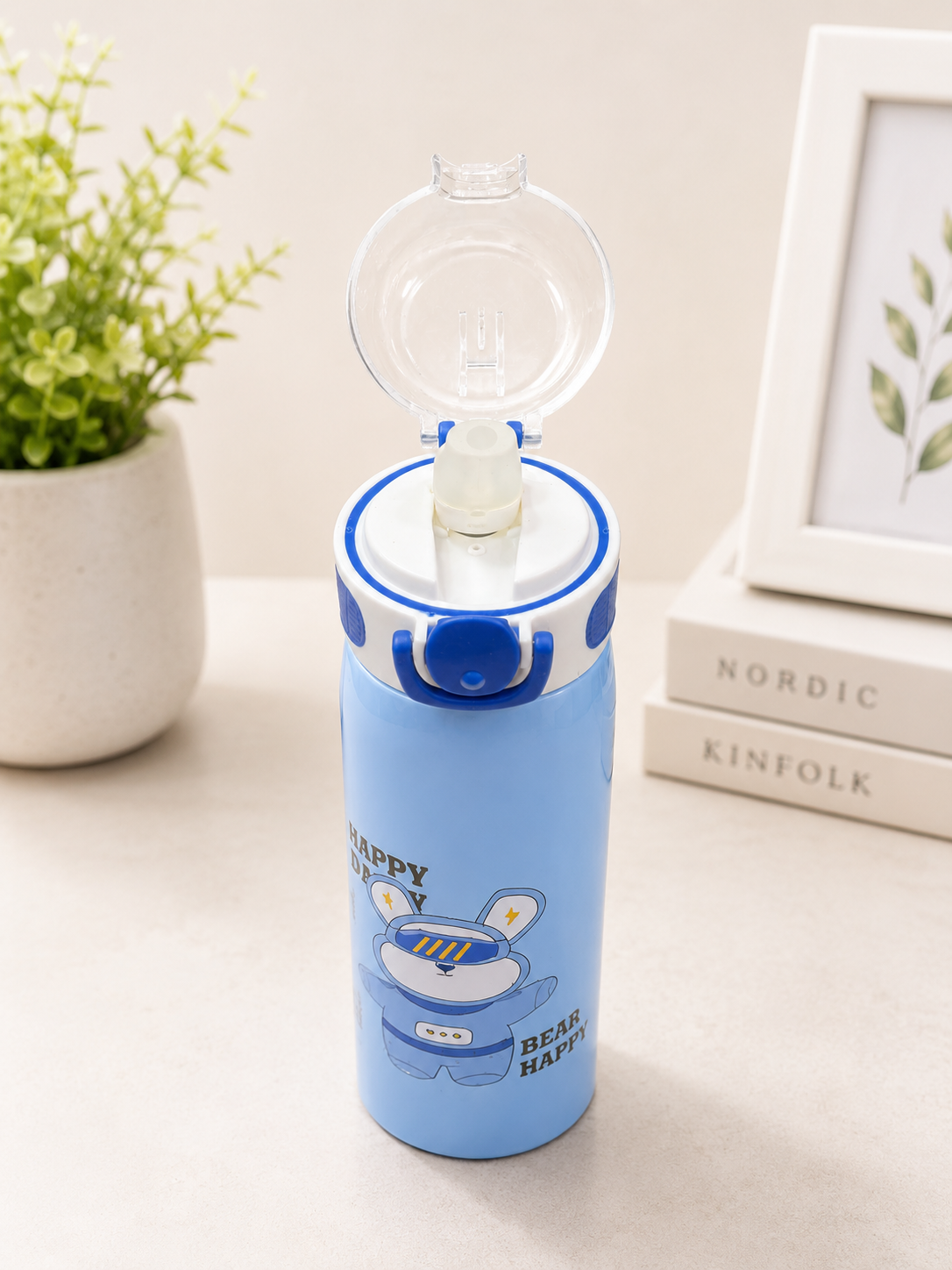 Kids Stainless Steel | Insulated Water Bottle with Straw | Sipper Flask | Leak Resistant | School Travel Sports Drink Bottle for Boys & Girls