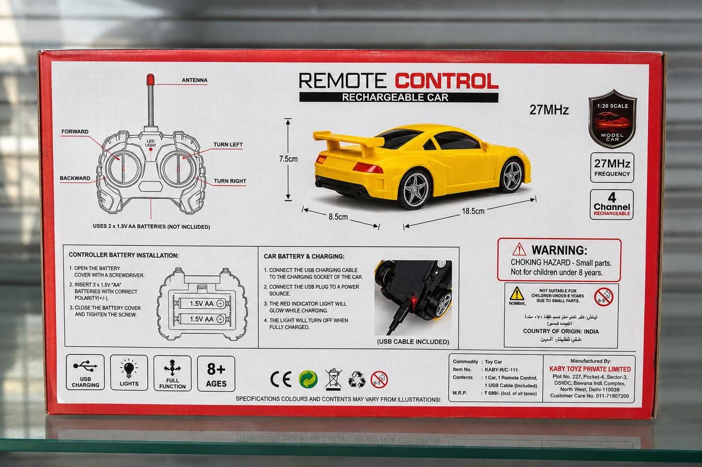 Hi-Speed Rechargeable Remote Car Toy | User-Friendly Remote Car Toy for Kids | In-Built Battery | Gift Box Packaging