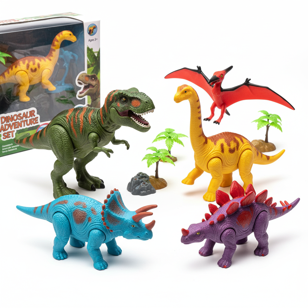 Dinosaur action figures set for kids