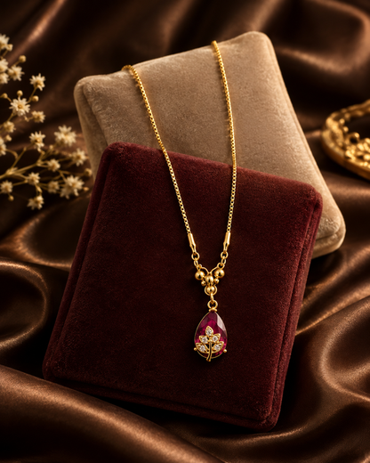 Radiant Drop Leaf Pendant Necklace