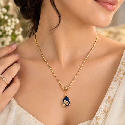 Radiant Drop Leaf Pendant Necklace