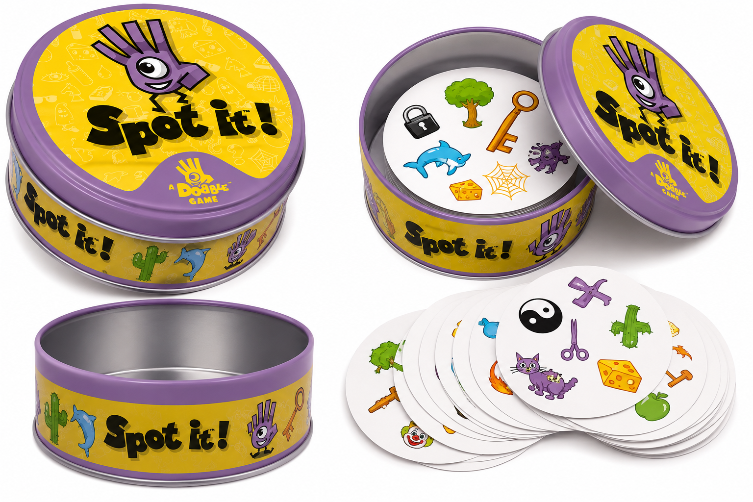 SPOT IT | Dobble | Card Kids Game | Metal Box