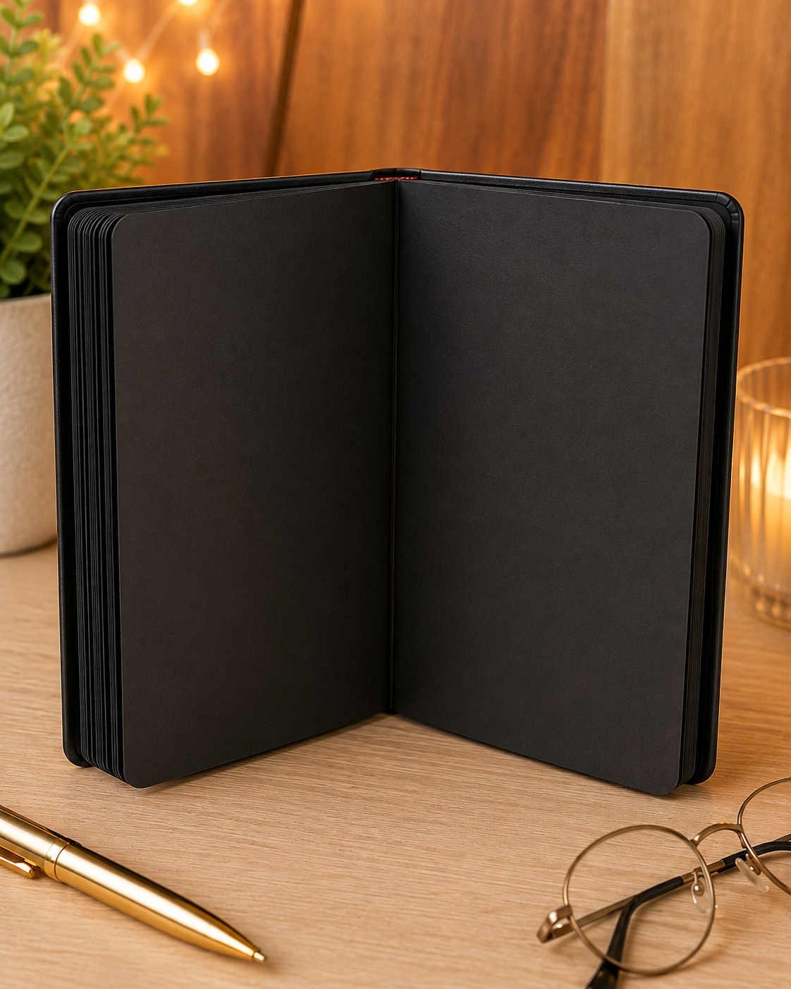 Lovely Cat Hard Cover Notebook | Premium Black Pages Journal | Cute Cat Diary for School, Office & Daily Writing