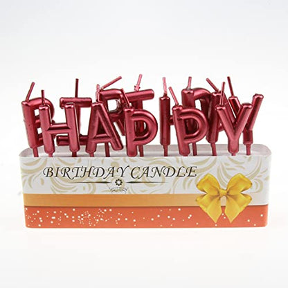 Happy Birthday Letter Candles Golden | Metallic Alphabet Candle Set | Cake Topper Birthday Candle | Pack of 1