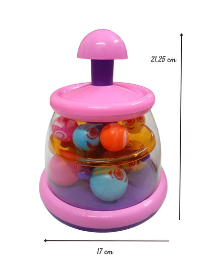 Push 'N' Spin Ball Spinner for Kids | Kids Interactive Toy with Colourful Spinning Balls | Toddler Toy | Learning Activity | Height 21.25 cm | Age 6 Month +
