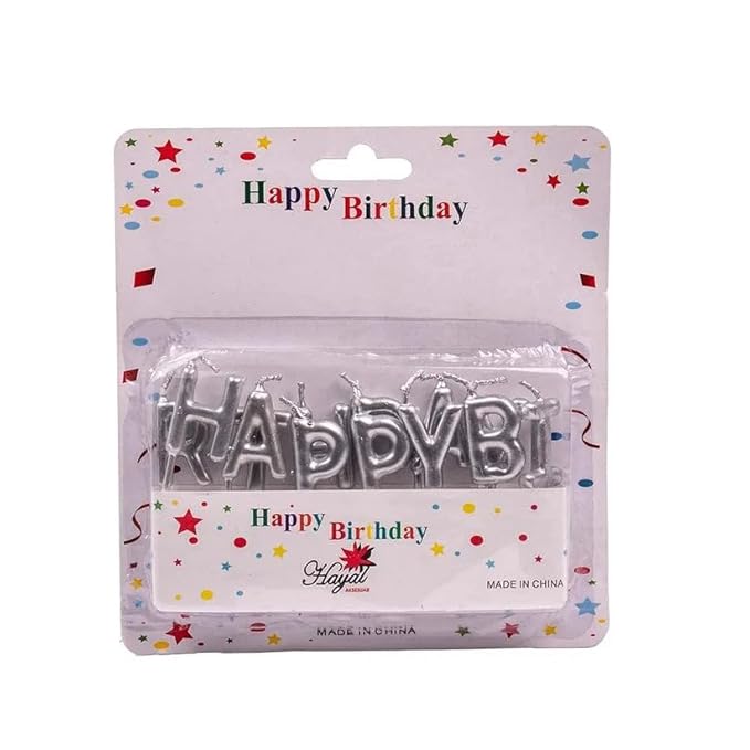Happy Birthday Letter Candles Golden | Metallic Alphabet Candle Set | Cake Topper Birthday Candle | Pack of 1