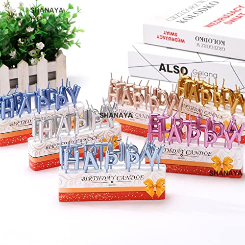 Happy Birthday Letter Candles Golden | Metallic Alphabet Candle Set | Cake Topper Birthday Candle | Pack of 1