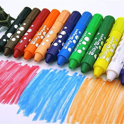 Solid Paint Sticks For Kids | 12 Washable Colours | Quick-Dry | Rotating Crayons | Non-Toxic & Allergen-Free | No Brush Or Water Needed