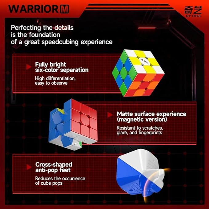 3x3 Magnetic Speed Cube | UV Coated High-Grip Sticker less 3x3x3 |  Magnetized Speed cube with Anti-Stick Design | 56mm Smooth & Stable Puzzle