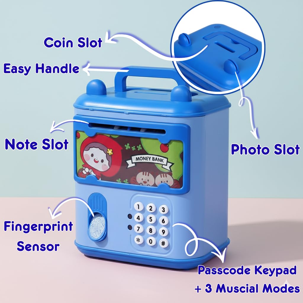5 in 1 Money Bank Mini ATM for Kids Age 3+ | Electronic Keypad and Touch Sensor| 11 Nursery Rhymes | Do Re Me Musical Feature | 11 Animal Sound