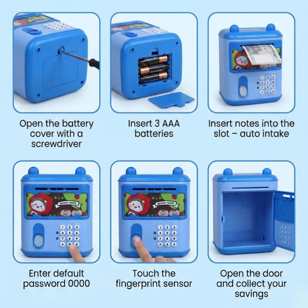 5 in 1 Money Bank Mini ATM for Kids Age 3+ | Electronic Keypad and Touch Sensor| 11 Nursery Rhymes | Do Re Me Musical Feature | 11 Animal Sound