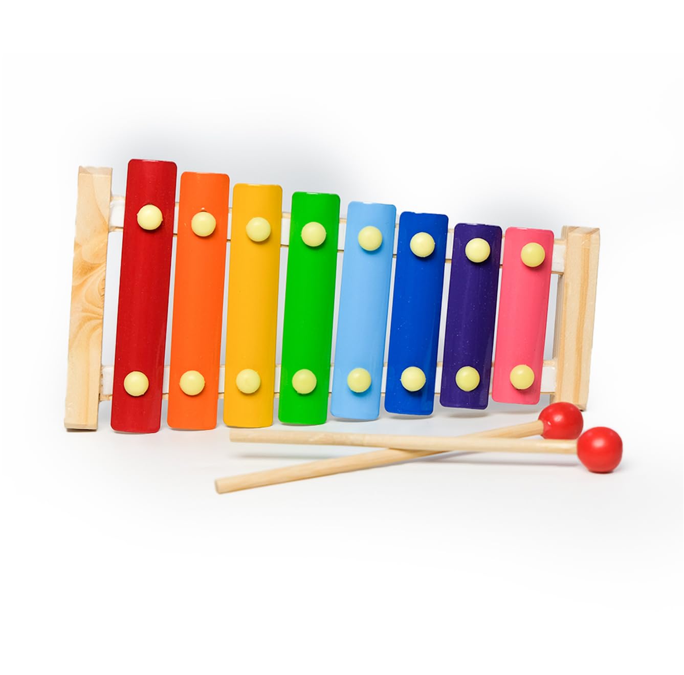 Wooden 8-Note Xylophone with Mallets | Non-Toxic | Safe | Kids Educational | Musical Instrument | Lightweight Play set | Gifts for Toddlers