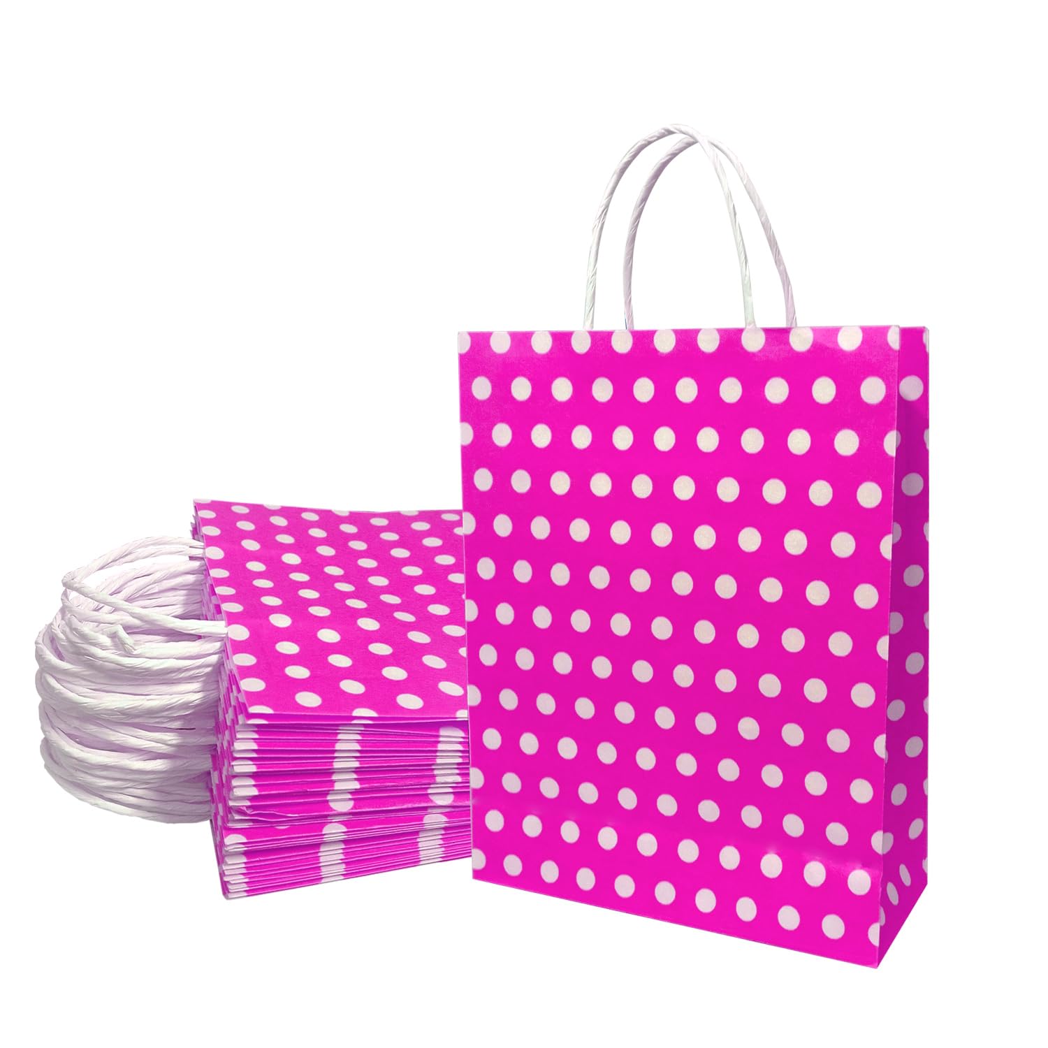 Paper Gift Bags with Handles | Polka Dot Paper Party Favour Bags | Kid’s Birthday | Baby Shower | Wedding | Festivals | Holiday Party