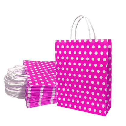 Paper Gift Bags with Handles | Polka Dot Paper Party Favour Bags | Kid’s Birthday | Baby Shower | Wedding | Festivals | Holiday Party