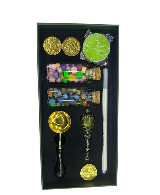Wax Seal Stamp Kit | Gift Boxes Set with Seals, Beads, Paint Pen, Wax Stamp Spoon and Candles for Envelope Sealing | Perfect for Wedding Invitation and Decoration