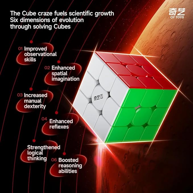 3x3 Magnetic Speed Cube | UV Coated High-Grip Sticker less 3x3x3 |  Magnetized Speed cube with Anti-Stick Design | 56mm Smooth & Stable Puzzle
