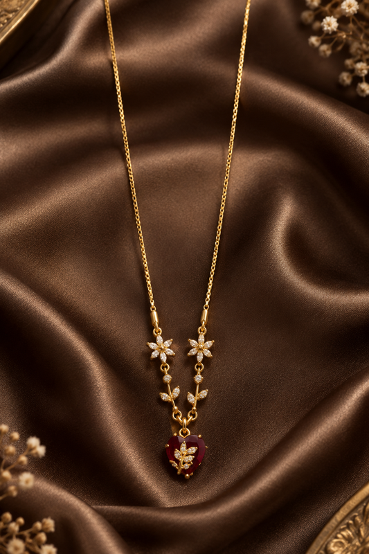 Elegance Gold-Finish Stone Y-Necklace
