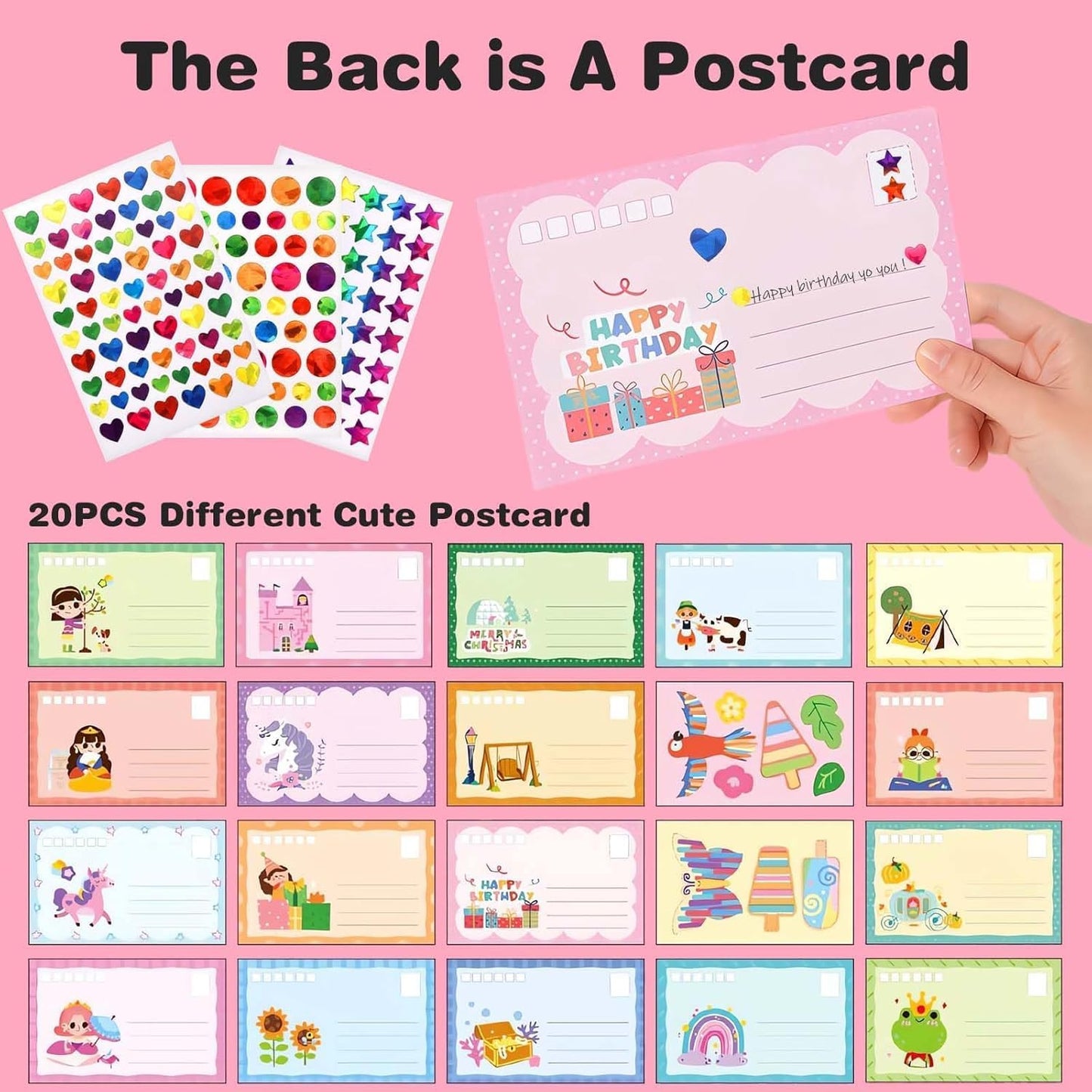 Rainbow Scratch Paper Art Painting Kit for Kids Squeeze Dot Magic DIY Postcard Activity Set, Squeegee Creative Gifts for Girls and Boys