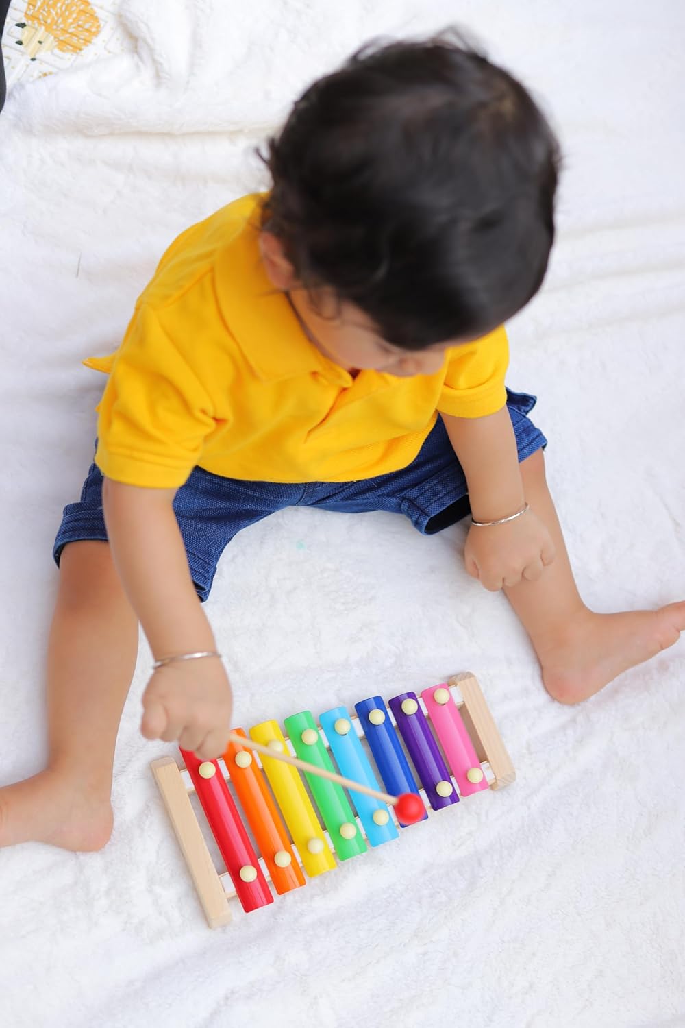 Wooden 8-Note Xylophone with Mallets | Non-Toxic | Safe | Kids Educational | Musical Instrument | Lightweight Play set | Gifts for Toddlers