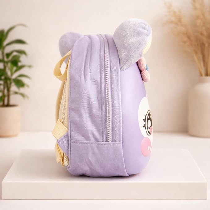 Cartoon Cat Design Kids Backpack |3D Ears |Hard Shell Toddler School Bag