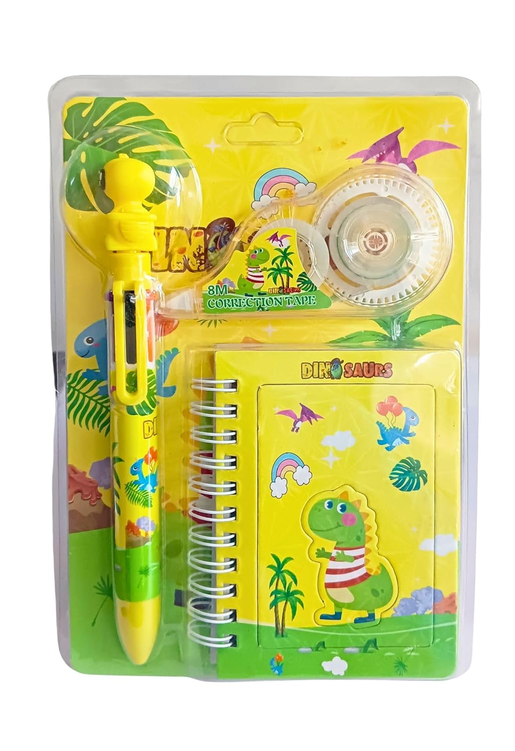 3 In 1 Stationery Set for Children | A7 Diary | 8mm Correction Tape | Retractable Six Colour Ballpoint Pen | Gift Set