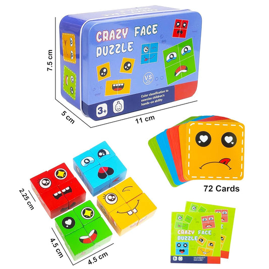 Crazy Face Puzzle Game| Expression Matching Block Puzzles Building Logical Educational
