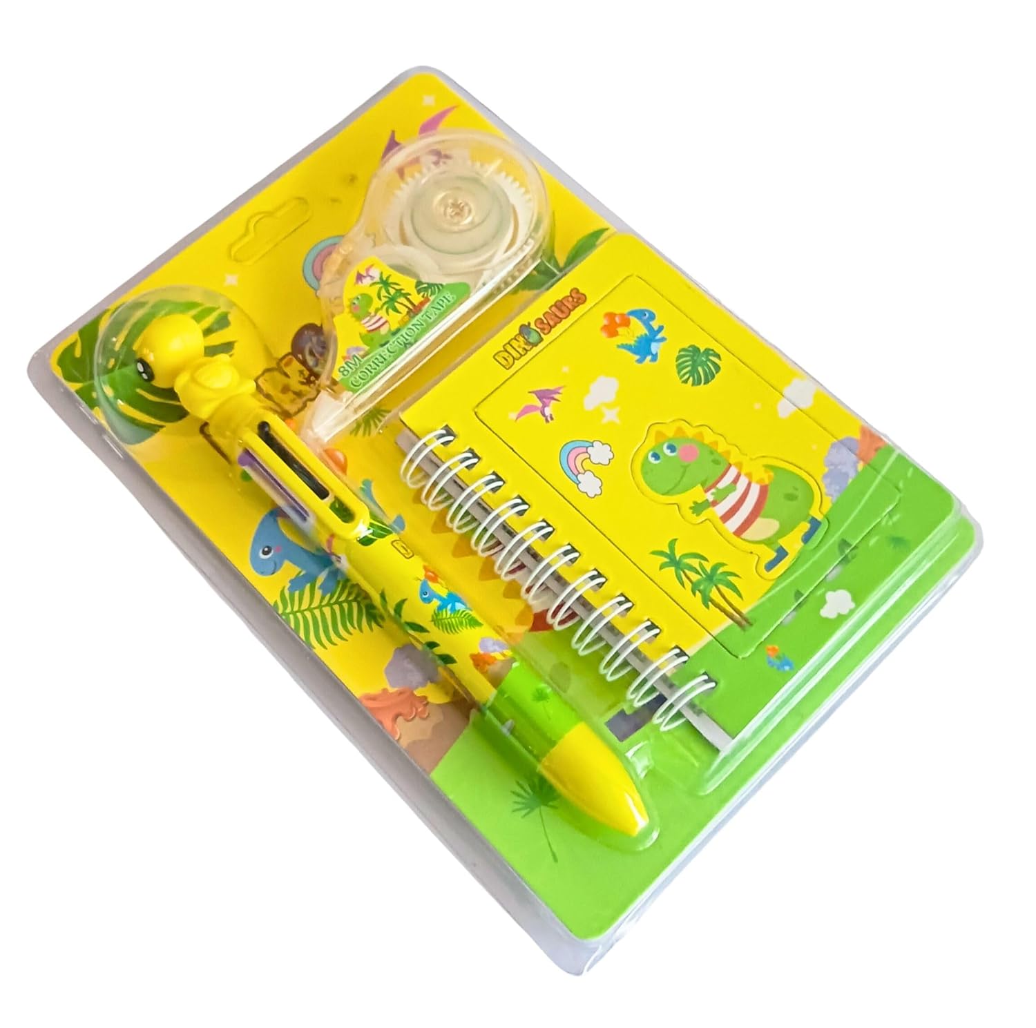 3 In 1 Stationery Set for Children | A7 Diary | 8mm Correction Tape | Retractable Six Colour Ballpoint Pen | Gift Set