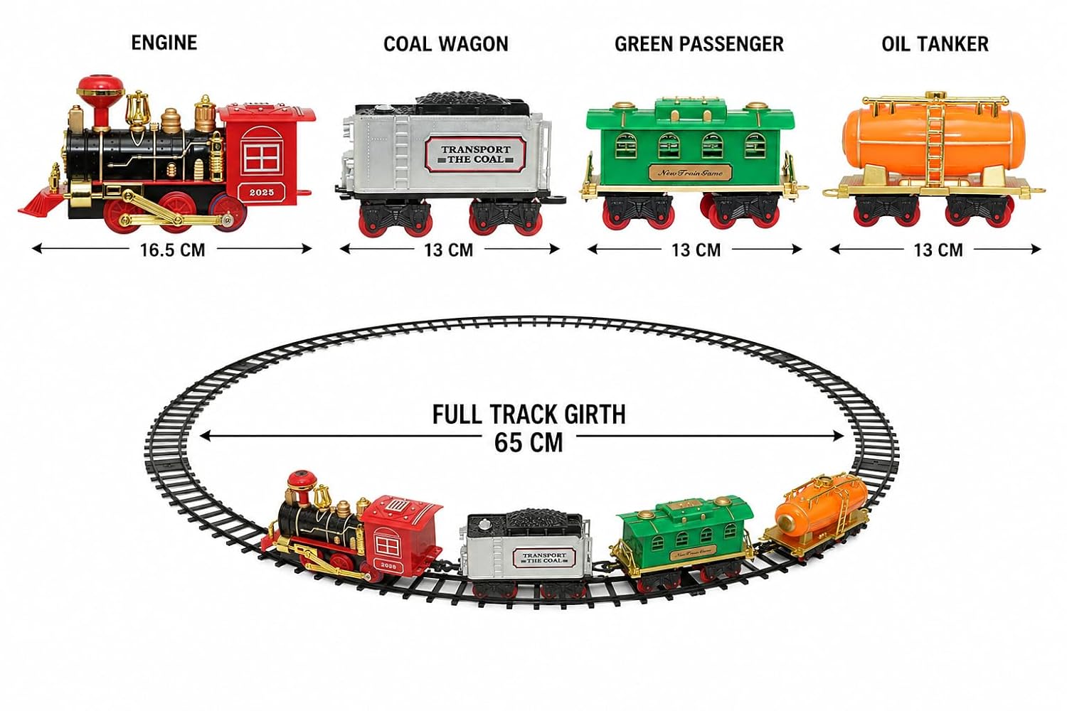 Super Classic Choo Choo Train Set with Smoke Effect and Sound