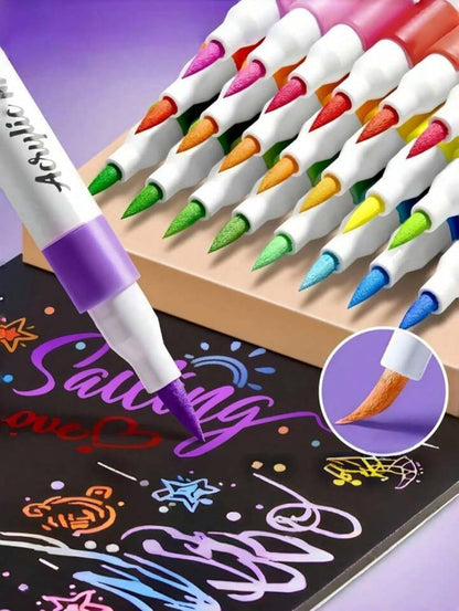 Acrylic Paint Markers | 48 Shades |Permanent Pens | Fine Tip Art Markers Set