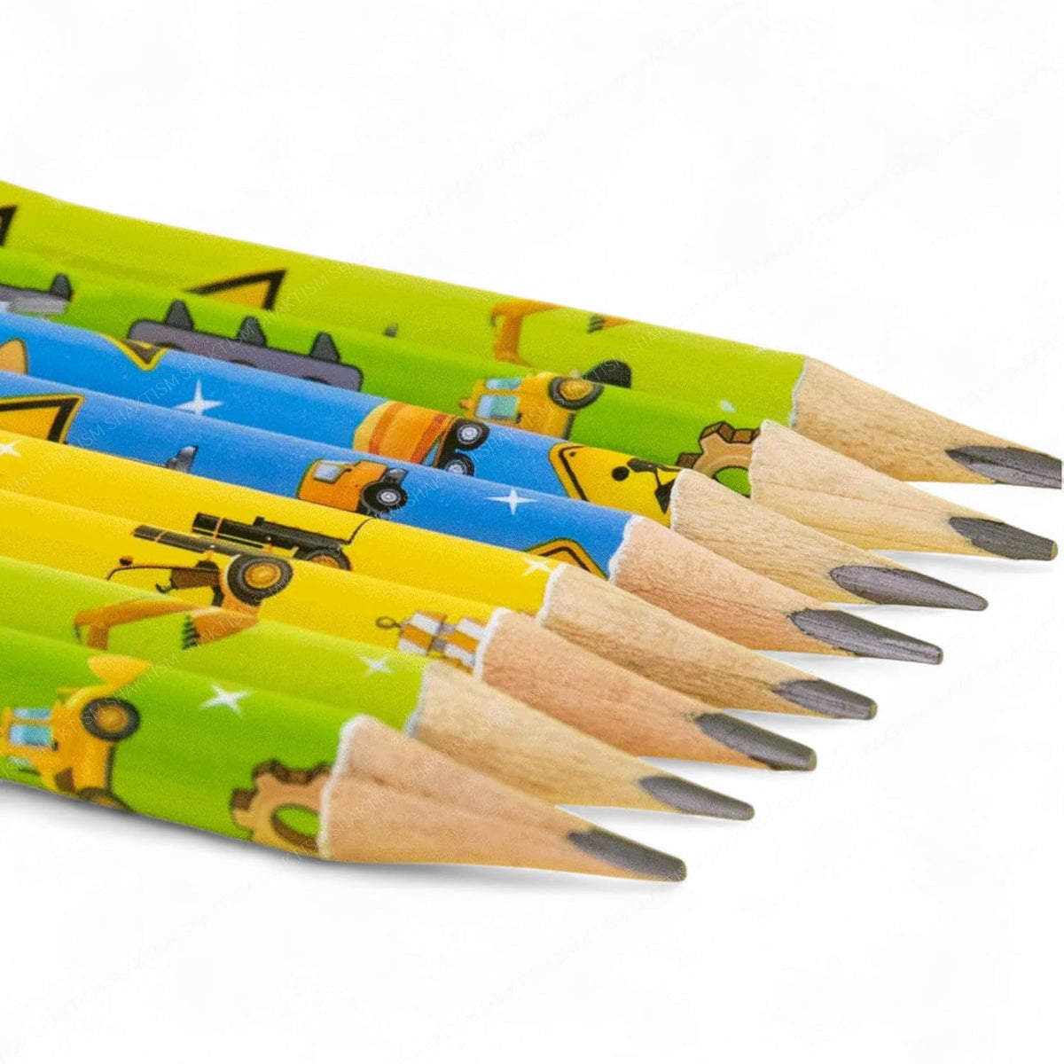 Kids' Stationery Kit with Wooden Pencils, Sharpener, Erasers, Cartoon Theme (12 Pencils)