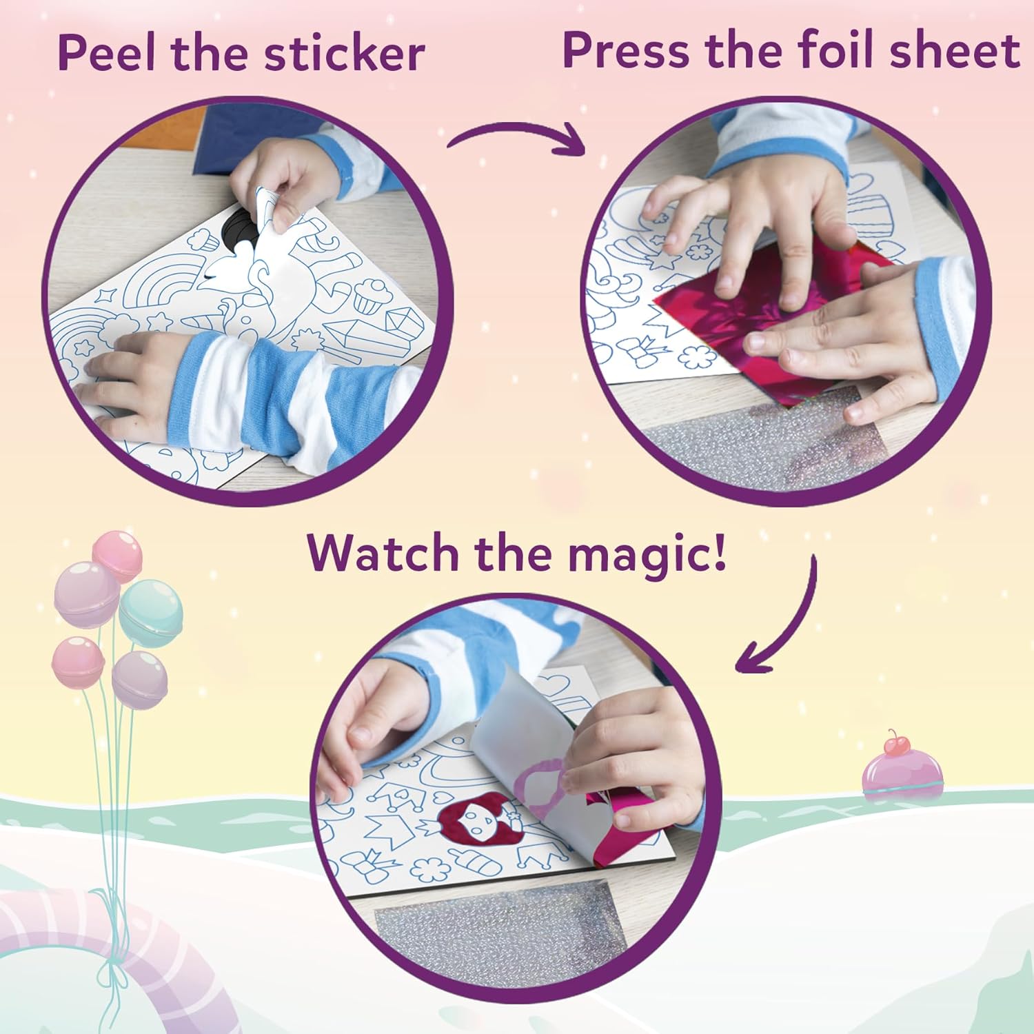 Art and Craft Kit | Fabulous Foil Art for Girls | Little Pony Theme Pictures | Multicolor