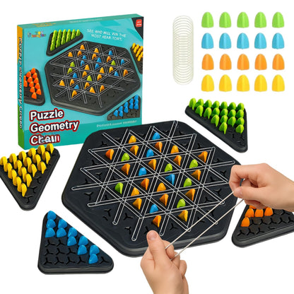 Triangle Chess Triggle Rubber Band Strategy Board Game |Puzzle for Kids & Adults
