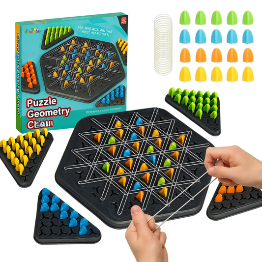 Triangle Chess Triggle Rubber Band Strategy Board Game |Puzzle for Kids & Adults