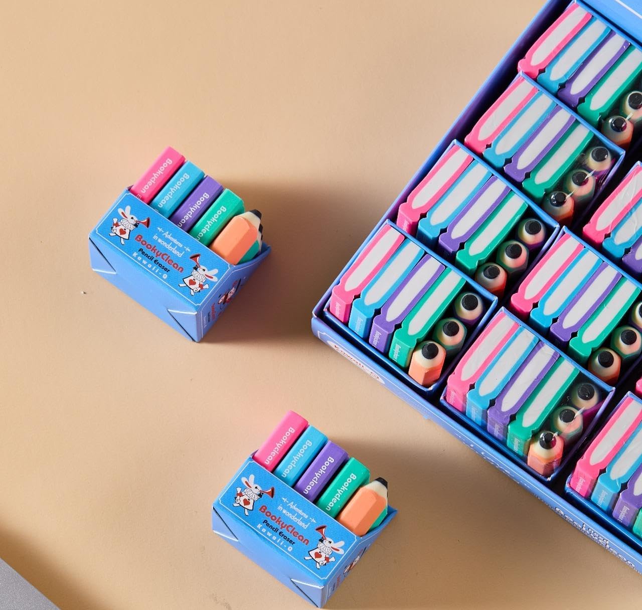 Mini Pencil and Book Shape Erasers Set for Kids - Multicolor, Rectangular, Rubber, Kawaii Eraser Set, Eraser, Multi-Color