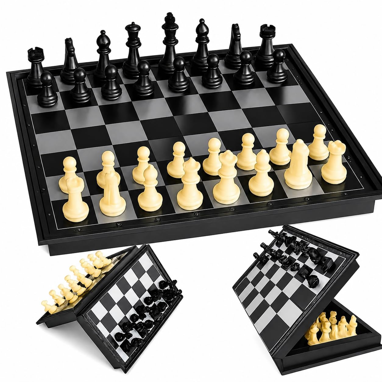 Magnetic Chess Board Game | Folding Travel Chess Set with Pieces Storage | Portable Strategy Game for Kids & Adults | 2 Player Board Game for Travel | Learning & Fun